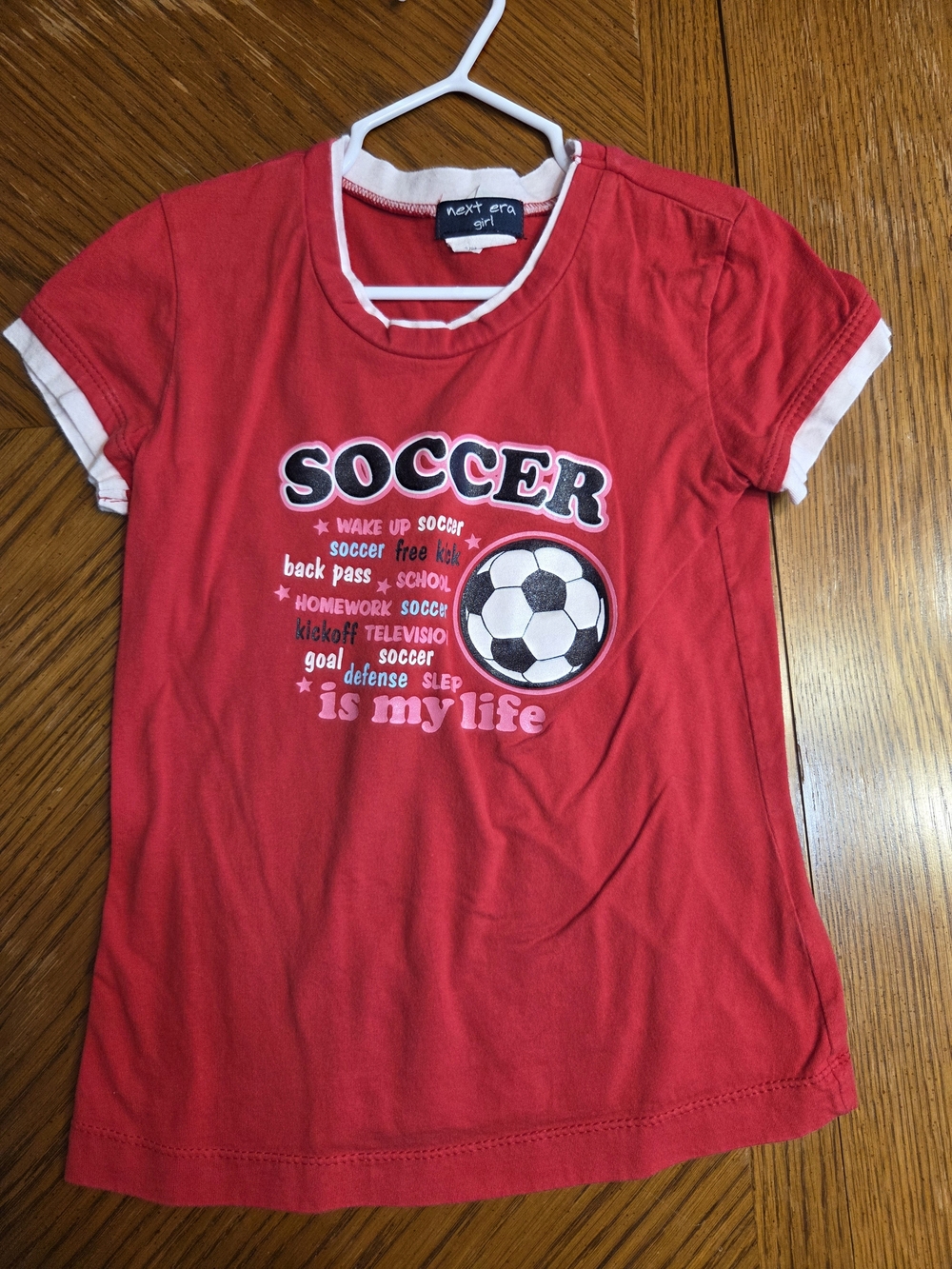 Next Era Red "Soccer is My Life" Girls Tee